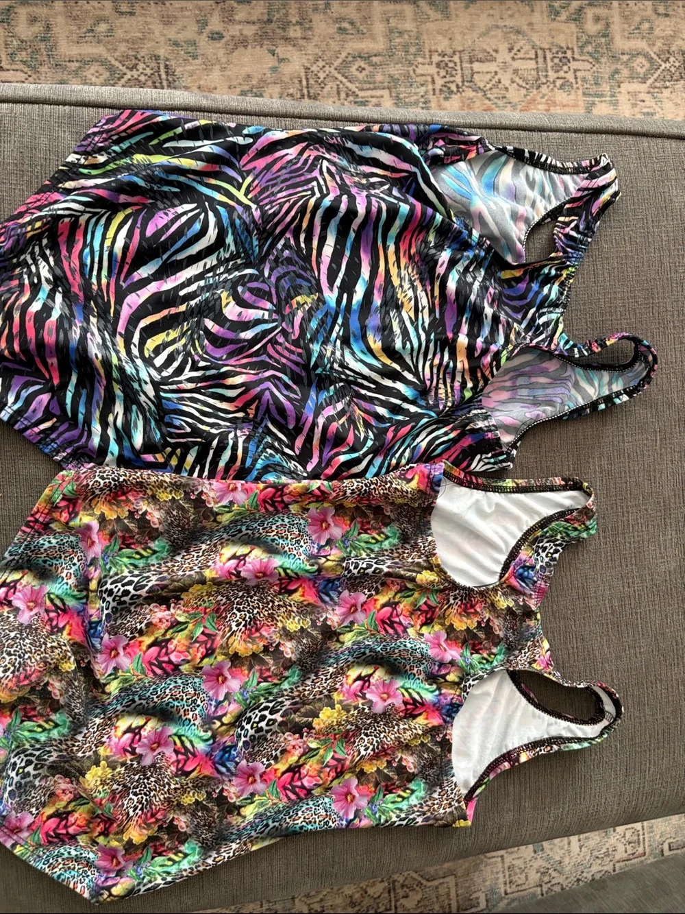 Dori Creations Kids One-Piece Swimsuit in Multicolor - Floral & Zebra Prints